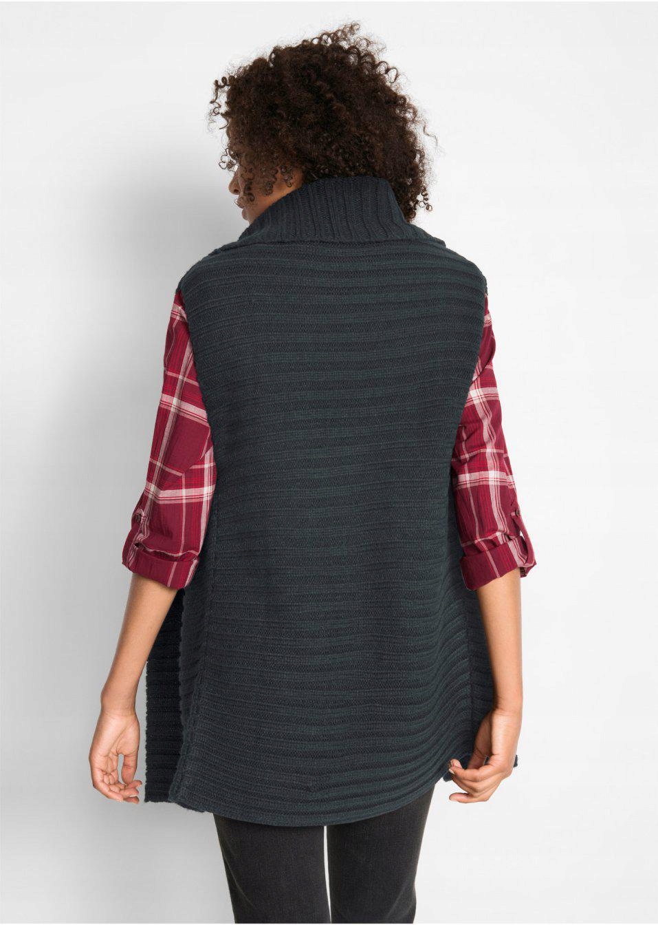 CZARNA KAMIZELKA Z DZIANINY__52 Rozmiar 52