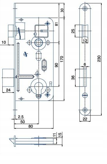 ZAMEK WPUSZCZANY DO DRZWI HOBES 90/50 WKŁAD 24026 Marka inna