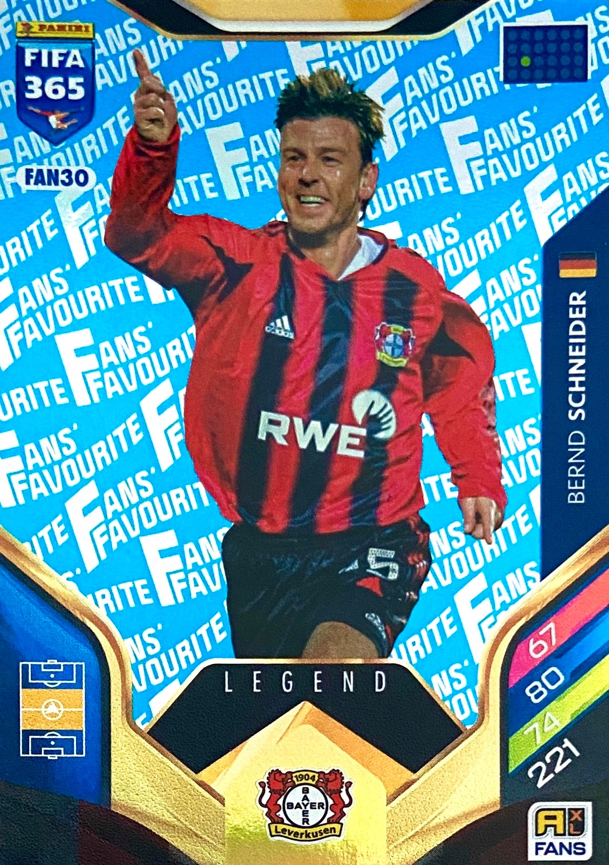 Panini Fifa 365 2026 Fans Favourite Legend blue FAN30 Bernd Schneider Bayer