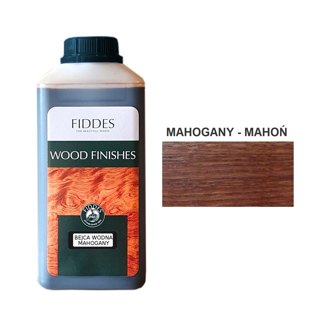FIDDES Bejca wodna do drewna mebli MAHOGANY mahoń 1L
