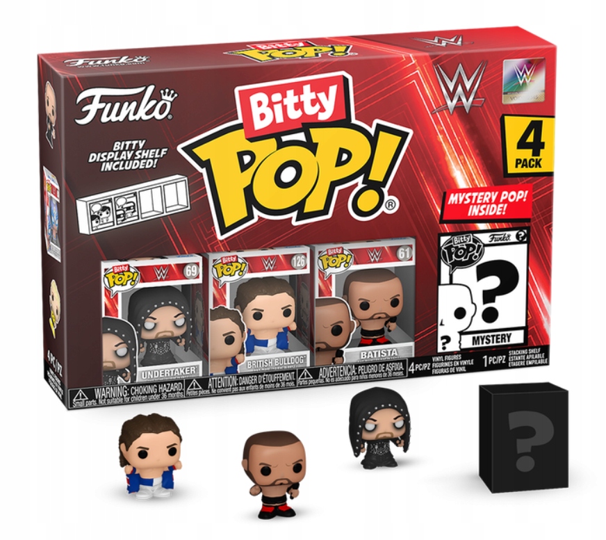 Wwe Bitty Funko Pop! Balení 4 kusů 2,5cm Undertaker Britský buldok