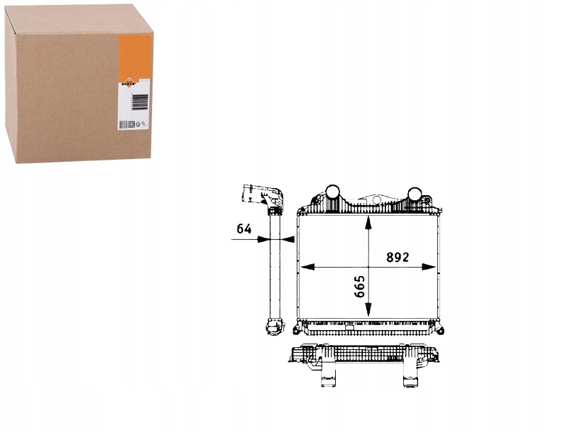 NRF INTERCOOLER (WLOTY DO GÓRY) MAN TGA TGS D0836L