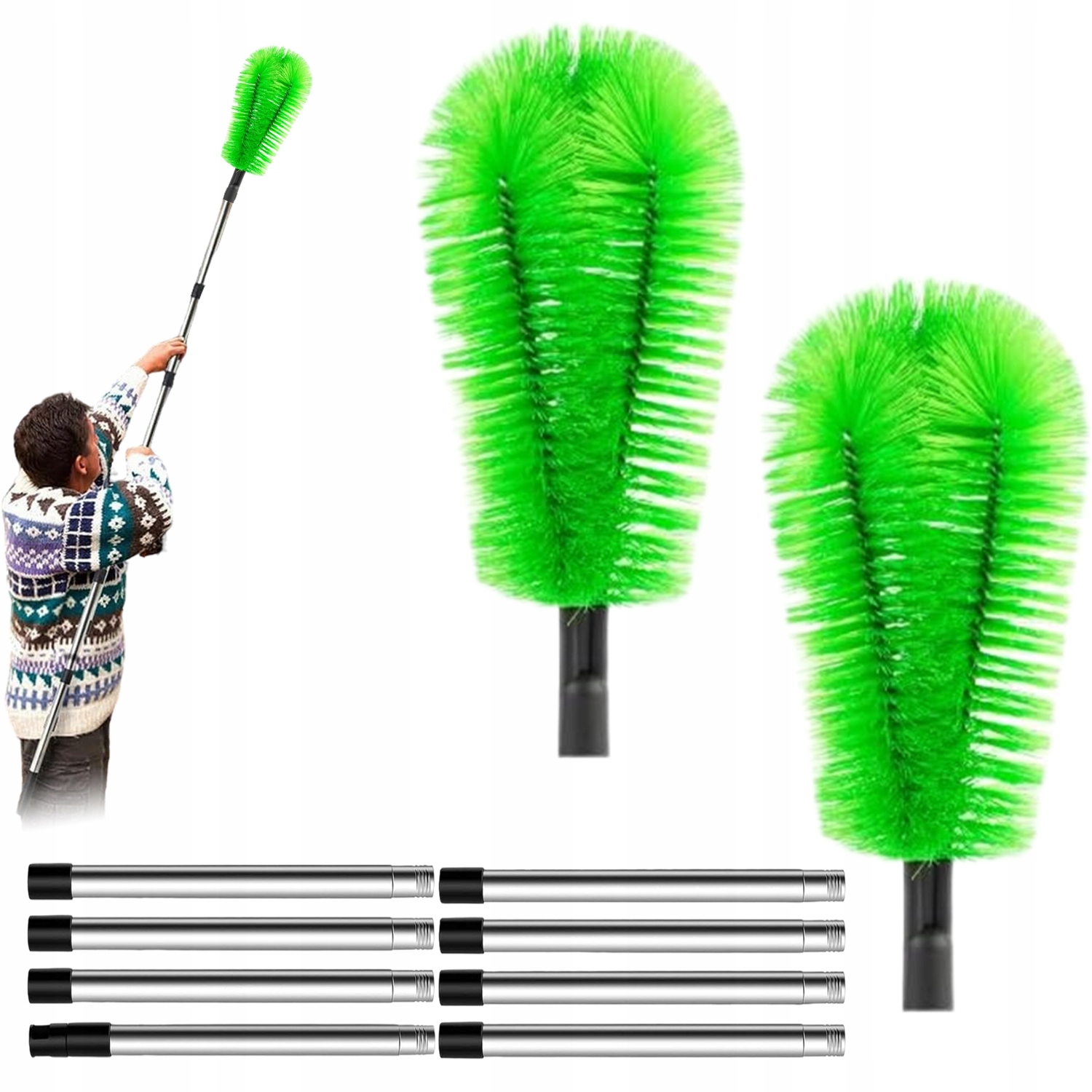 Levně Teleskopický Kartáč Z Nerezové Oceli Pro Mytí Střech 310 CM