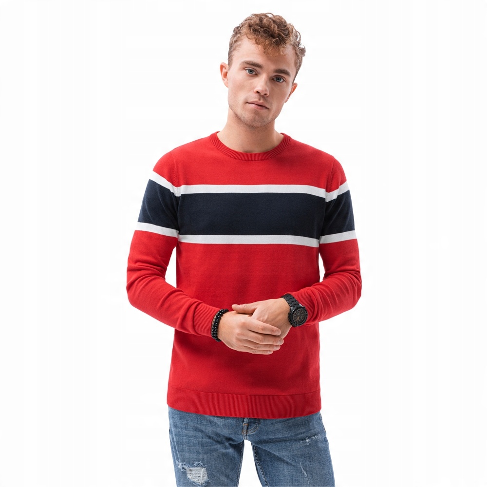 

Sweter męski bawełniany E190 czerwony XXL