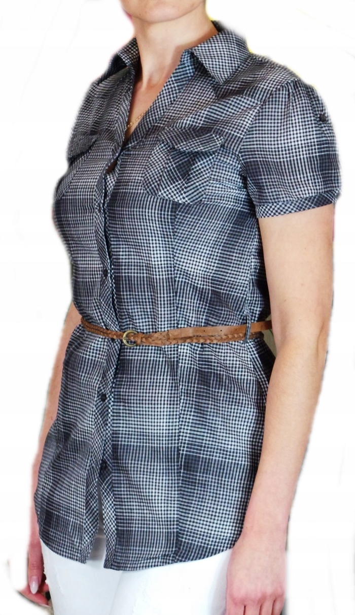 

Taliowana bawełniana koszula damska krata 1164#