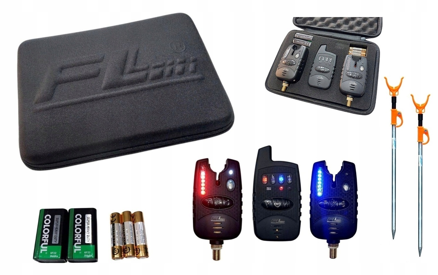 Podpórka X 2 Centralka 1+2 Sygnalizator Brań Etui Baterie Czujnik Zmierzchu