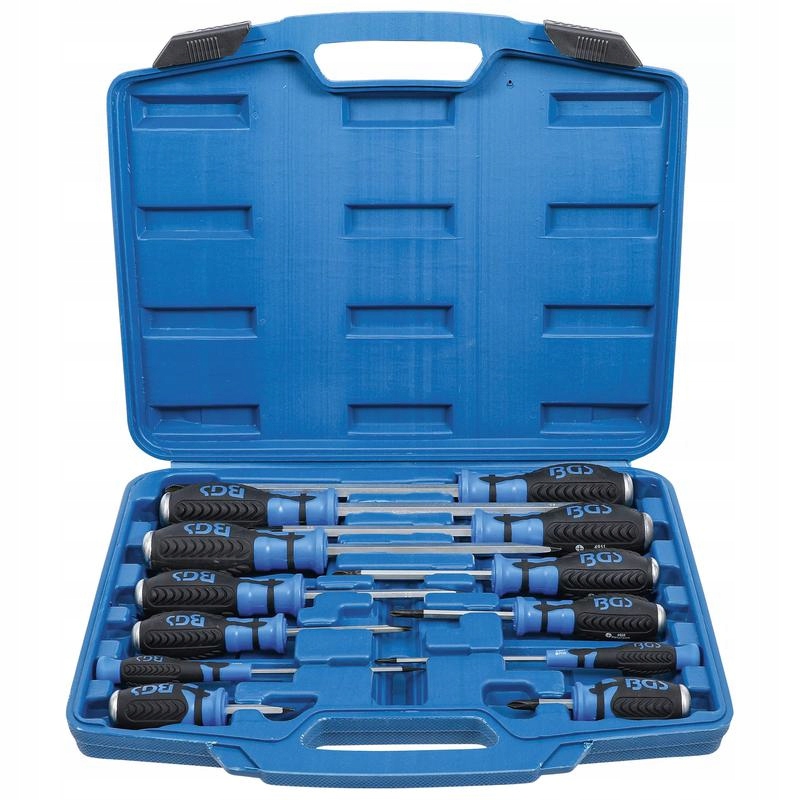 Sada plochých a krížových skrutkovačov v kufríku 6,3 mm 1/4" 12ks Bgs 7896