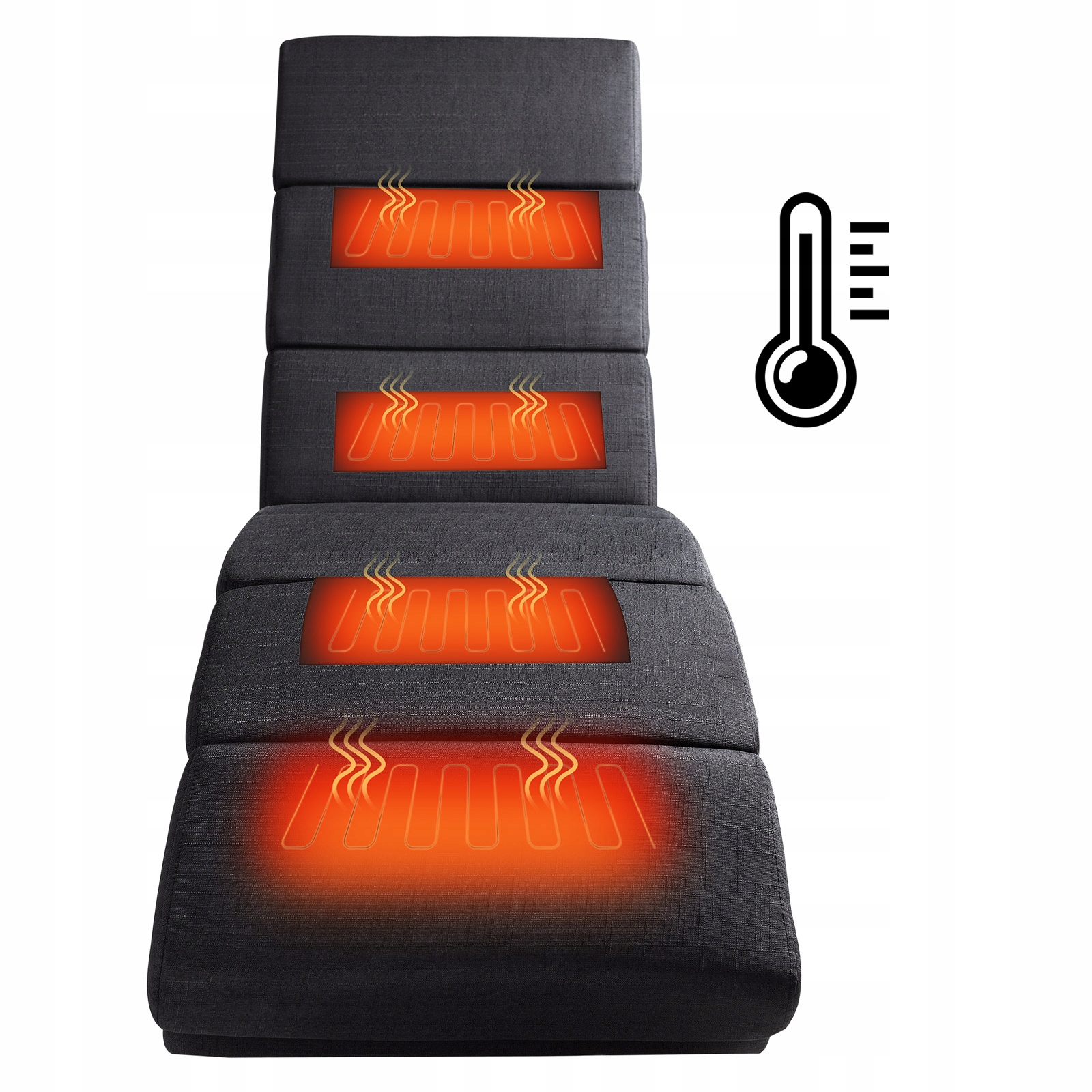 Szezlong leżanka relax z masażem podgrzewanie kanapa Fotel do salonu grafit Materiał obicia tkanina