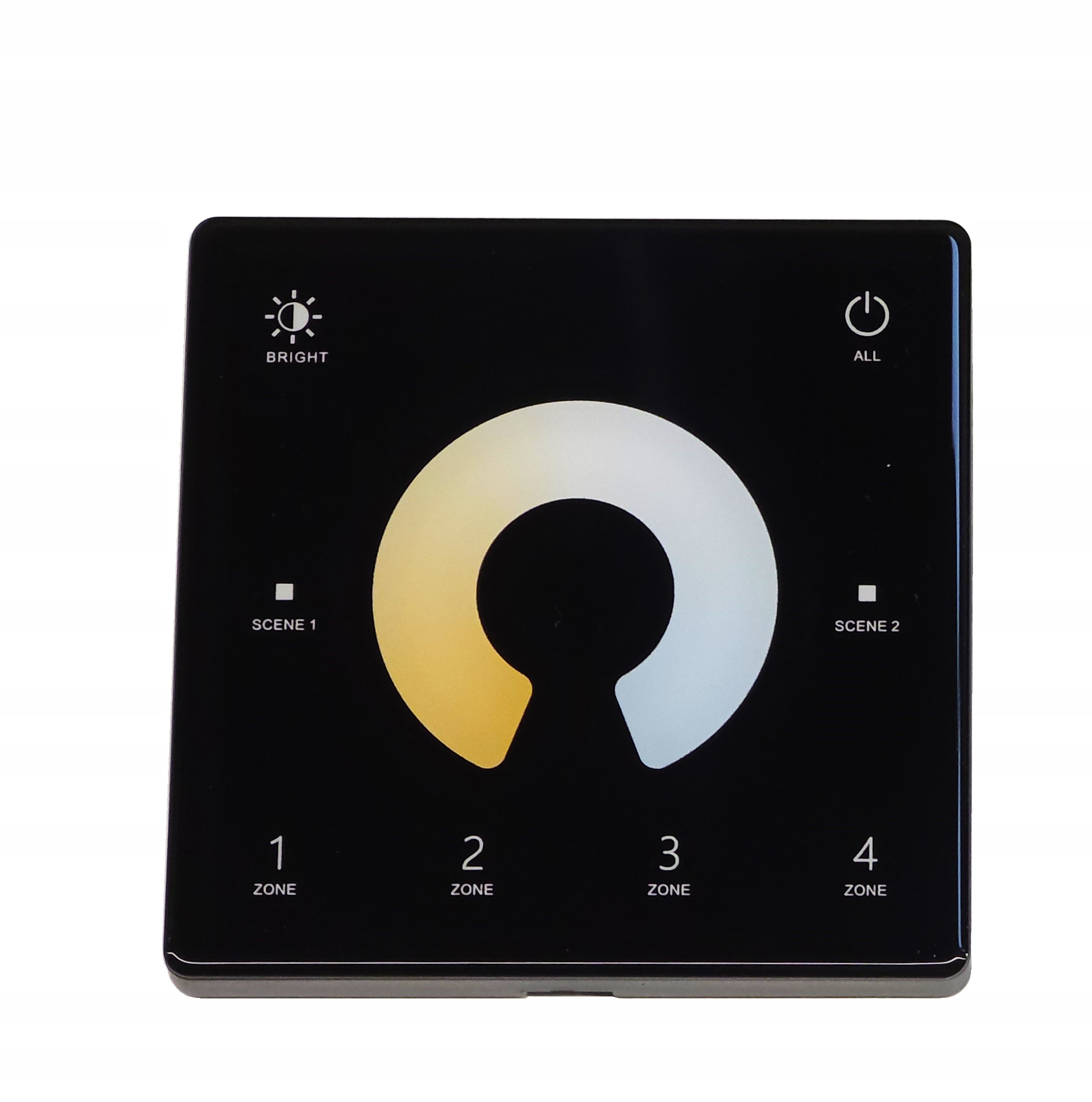 SkyDance TW2-4 B dotykowy panel ścienny CCT RF 2.4GHz, 4 strefy Czarny