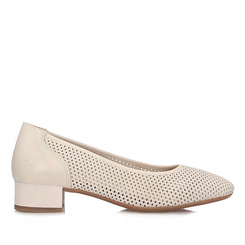 Dámské lodičky Rieker 43459-60 béžové nazouvací děrované kožené