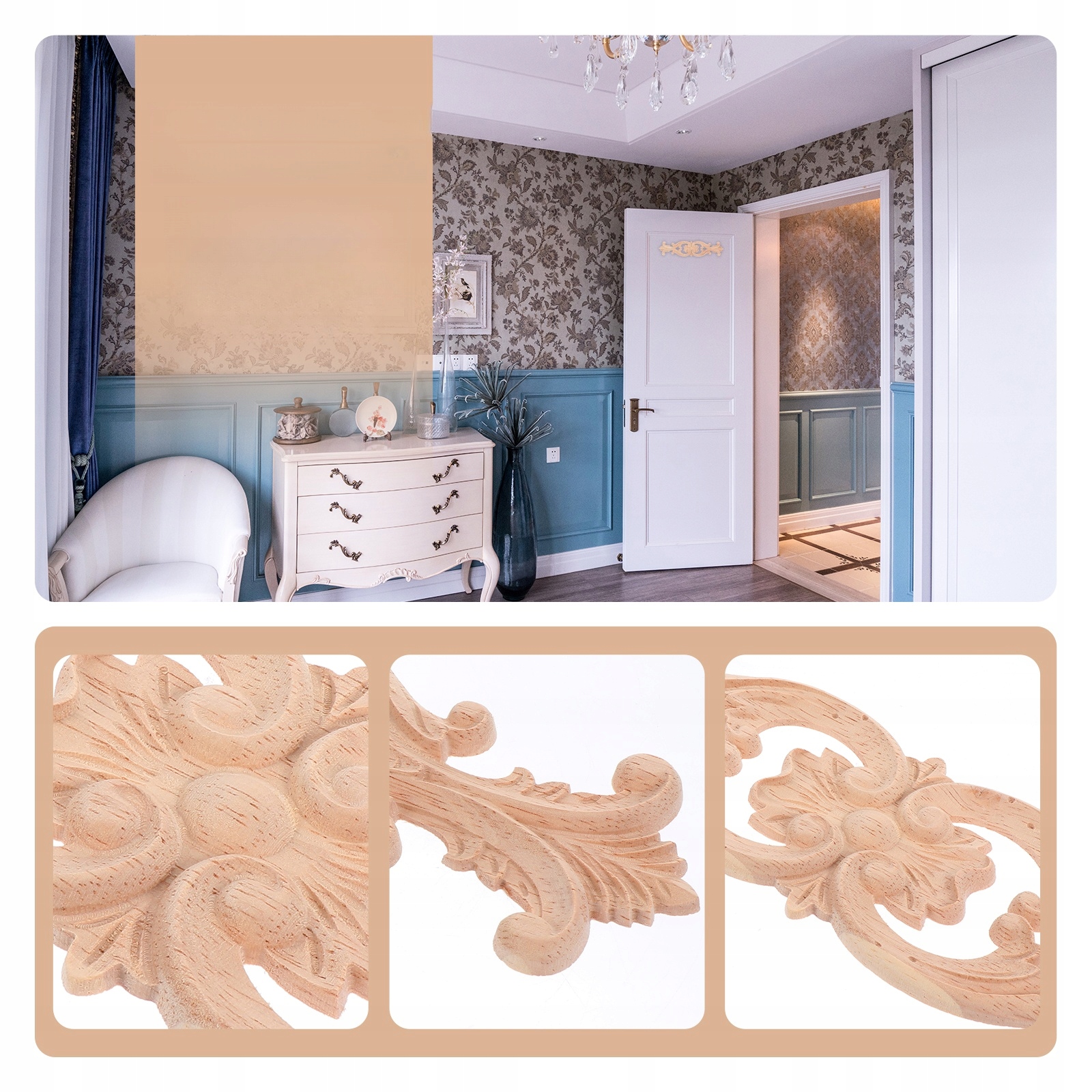 WYSTRÓJ DOMU W RETRO VINTAGE RZEŹBA W DREWNIE DOMOWEGO Marka bez marki