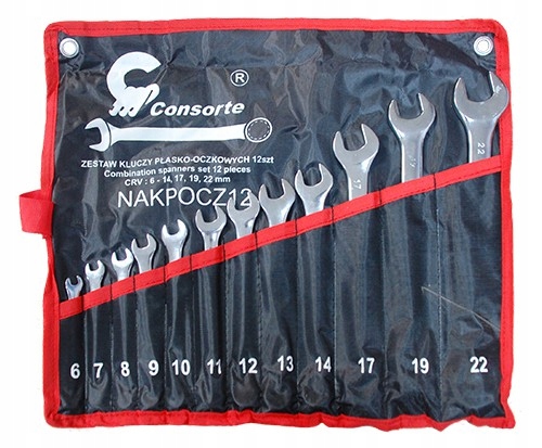 

Zestaw kluczy płasko-oczkowych 6-22mm Consorte