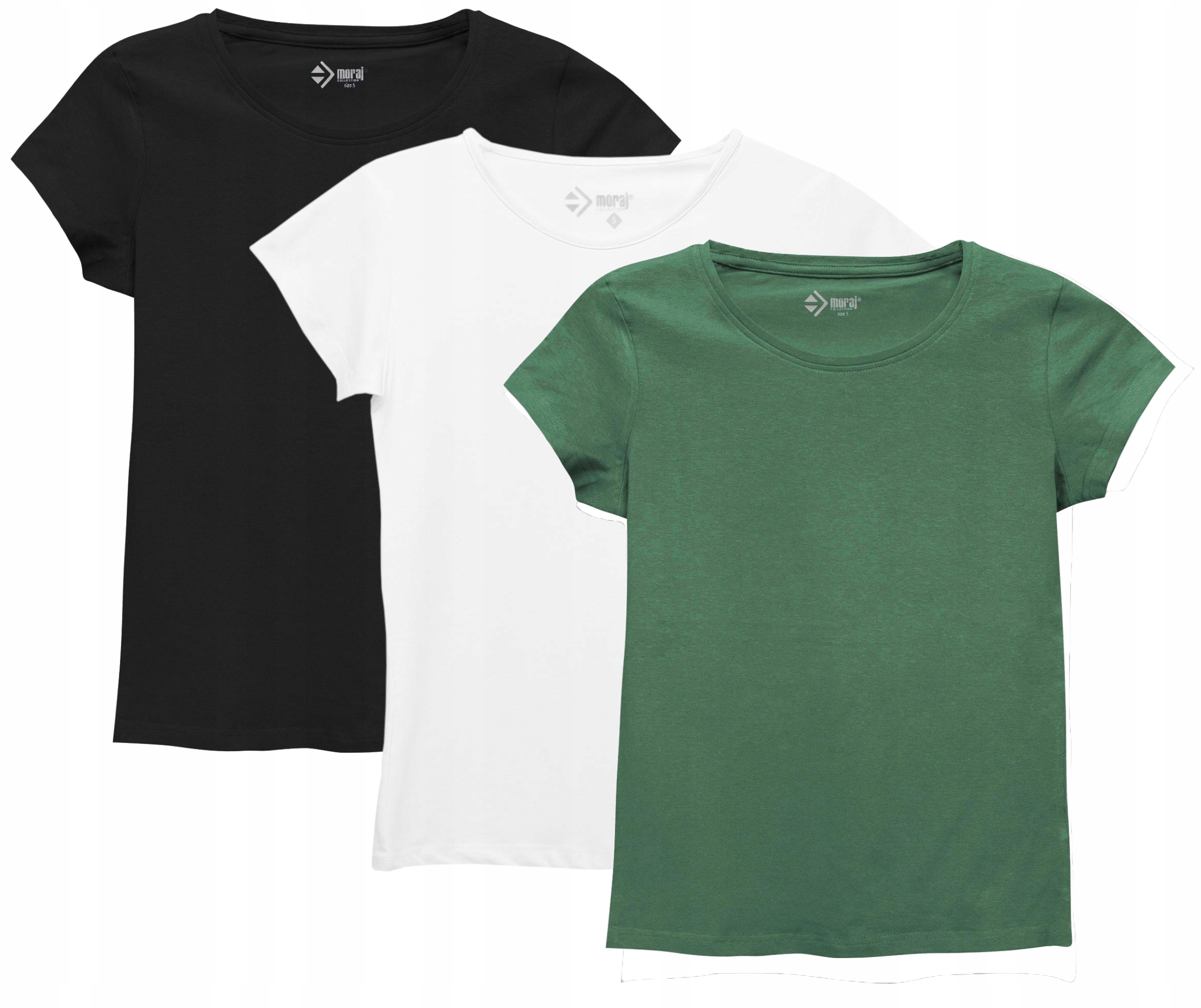 

T-Shirt Klasyczny Koszulka Damska 3 szt. Moraj S