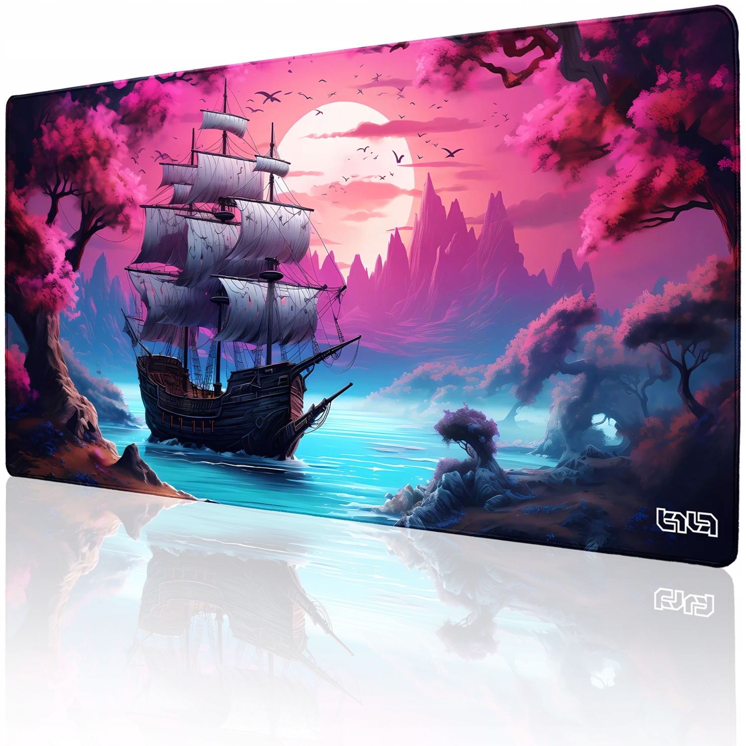 Herní Podložka Romantická pirátská Loď 100x50 Tilt Pro hráče XL