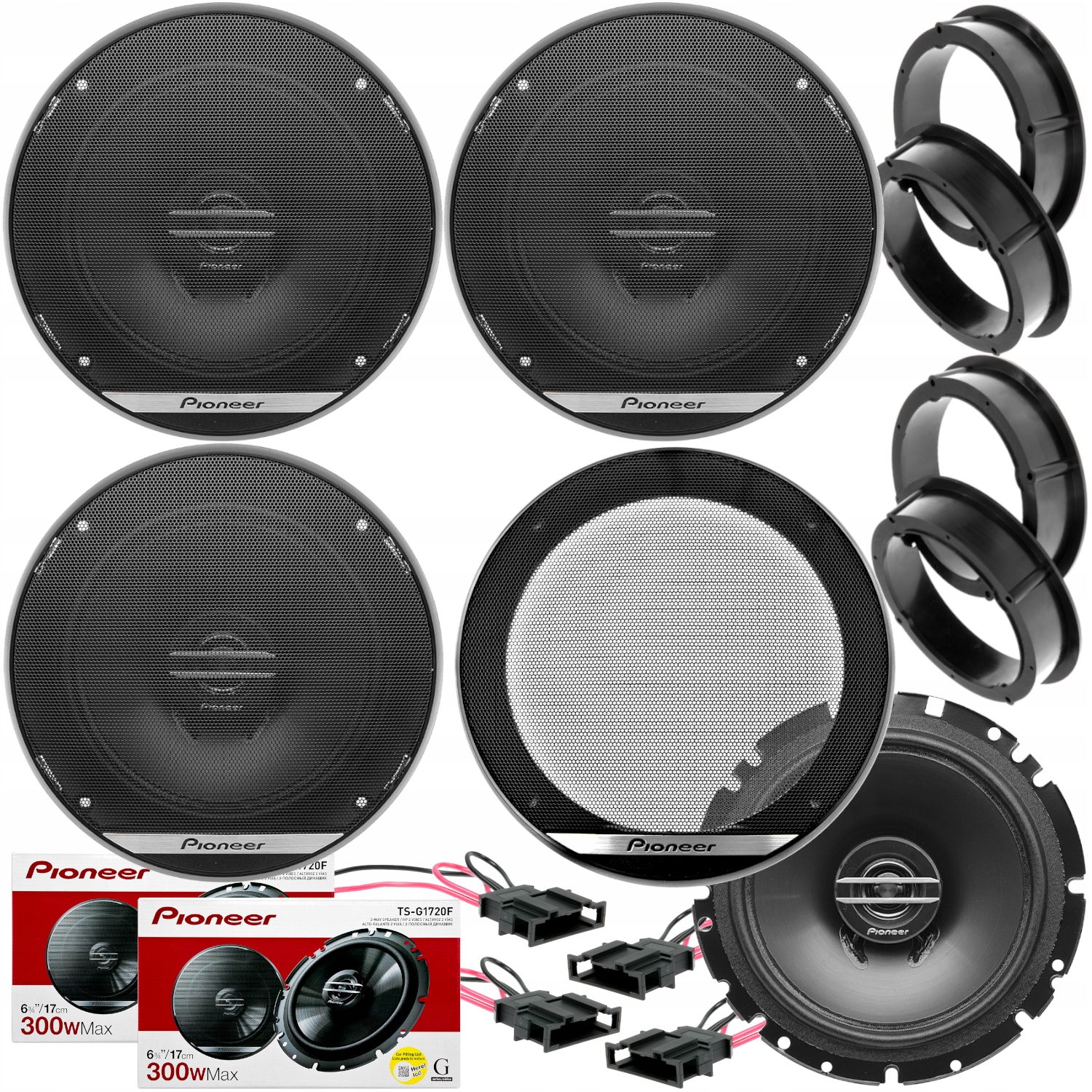 4 GŁOŚNIKI SAMOCHODOWE PIONEER 165MM DO SEAT ALTEA AROSA CORDOBA PRZÓD+ TYŁ
