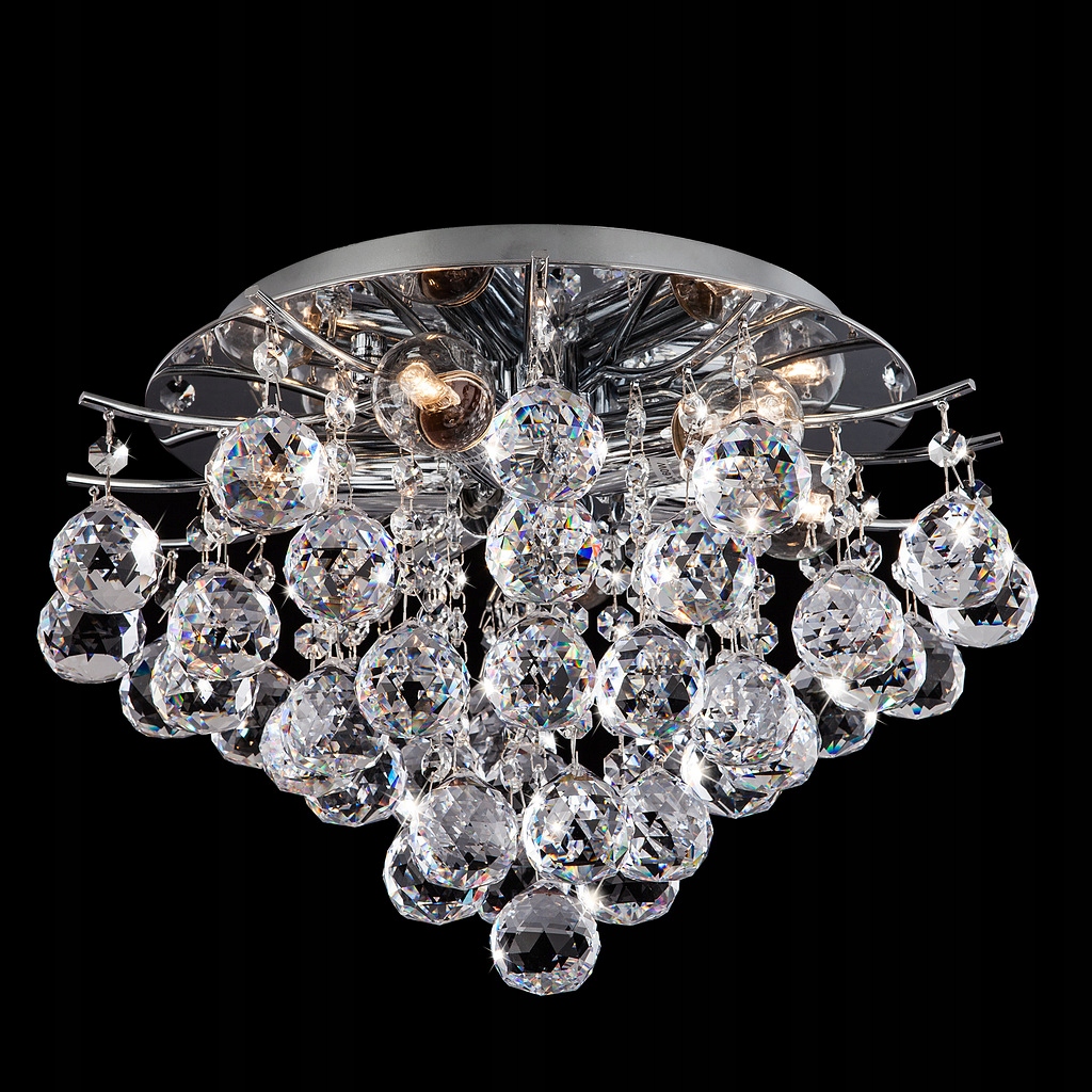 Plafon sufitowy CHROM kryształowe kule SARA 6 Zasilanie sieciowe