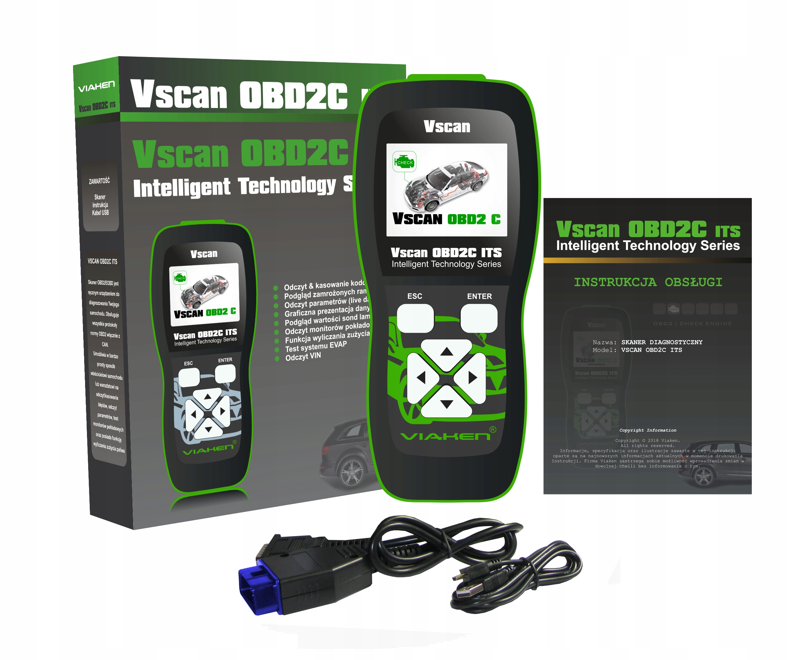 

Skaner Vscan OBD2C Its Can Uds J.polski