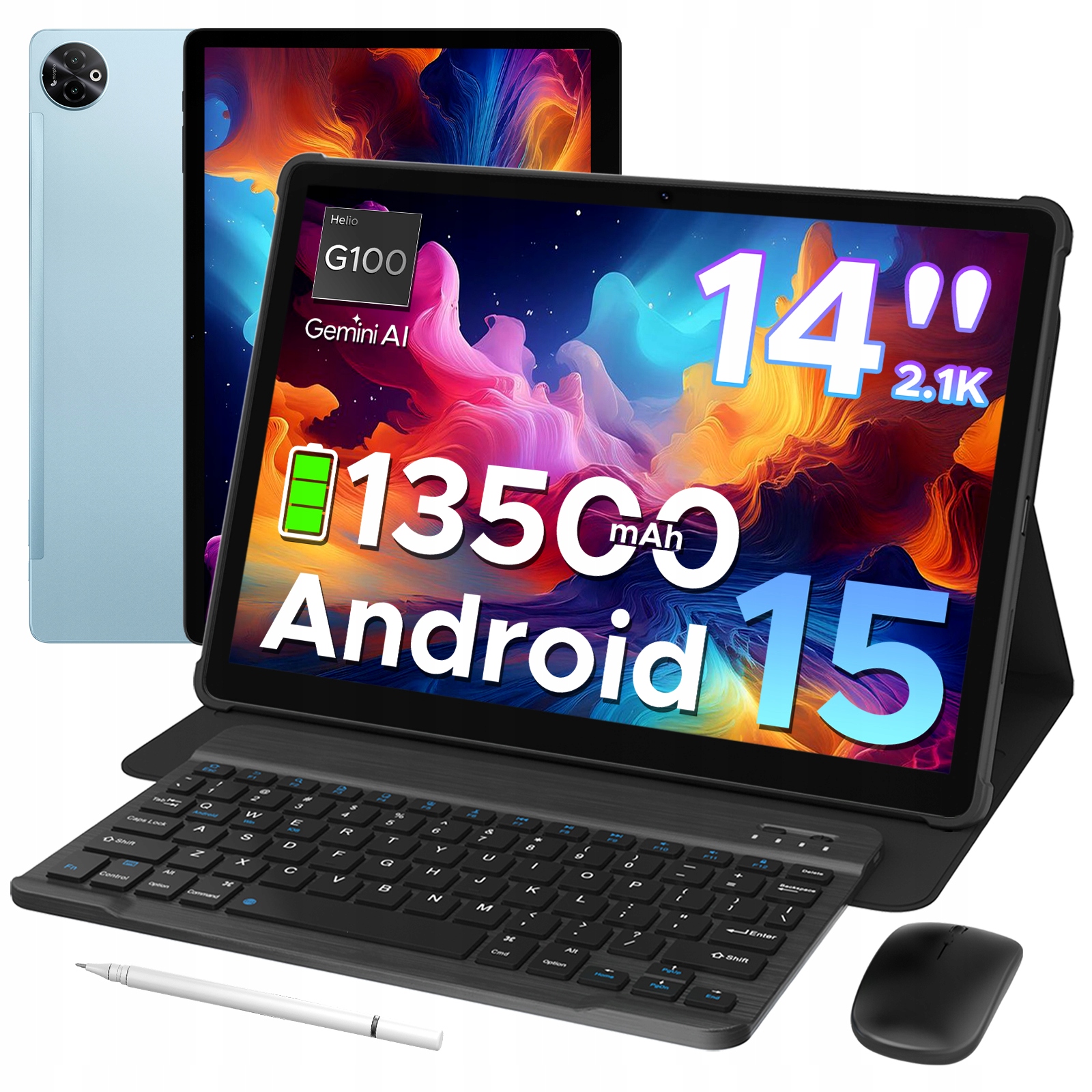 Tablet 4G Velký displej Doogee TabE3MAX 14" Keyboard 13500 mAh 32+256 Gb Android