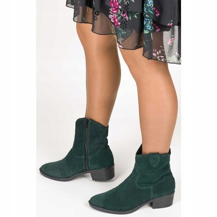 Zelené Kovbojské Boty Na Kožené Kostce Optimo 38