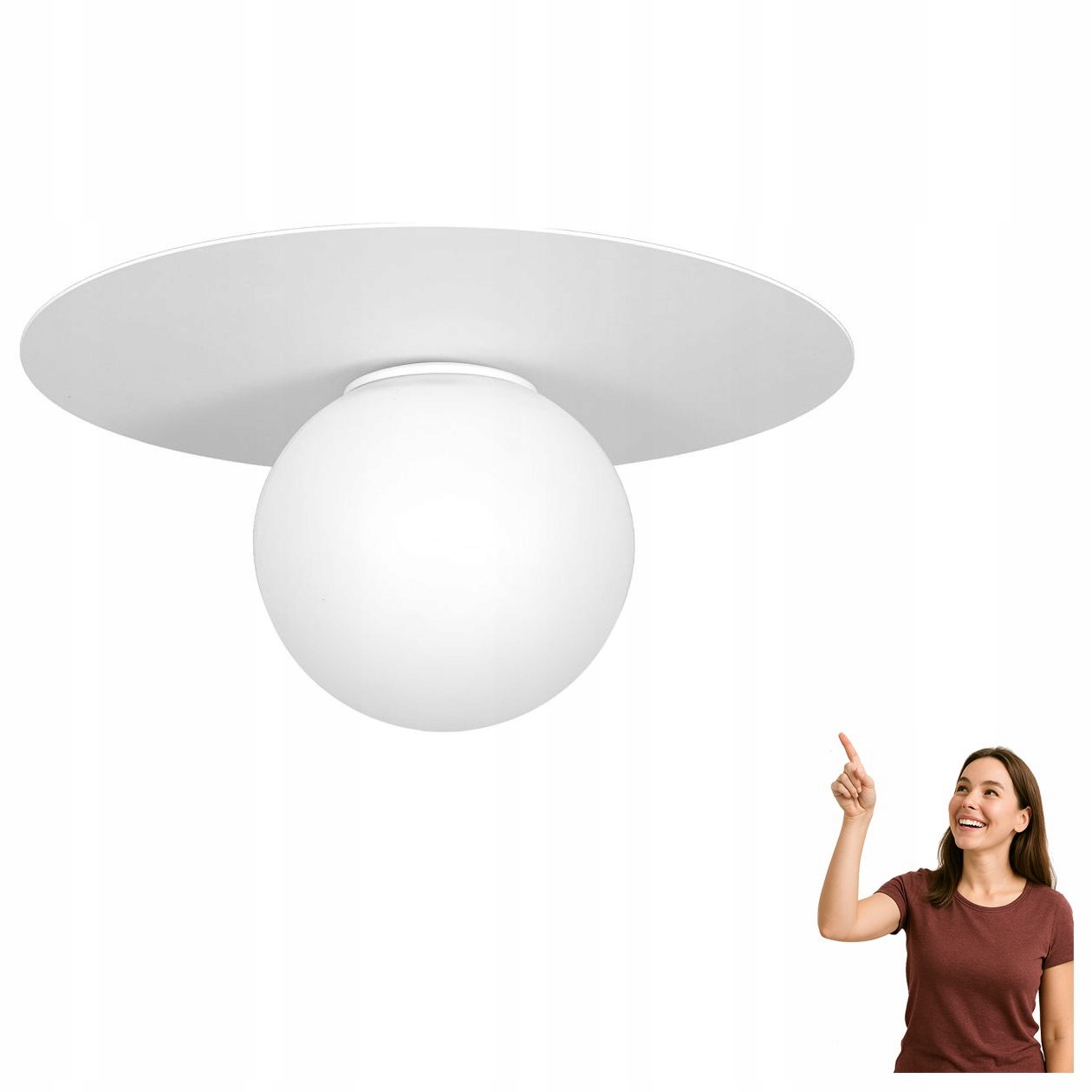 Bílá stropní lampa Flat 3307 Luminex