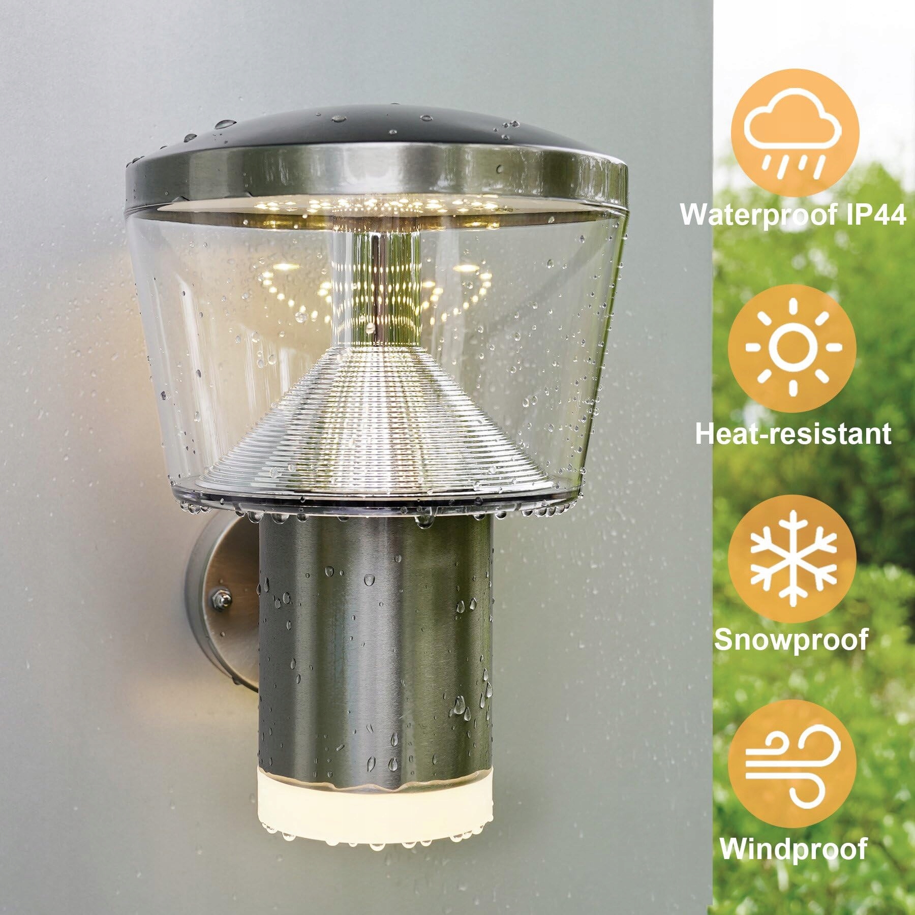Lampa Ścienna LED Zewnętrzna Wodoodporna IP44 Do Ogrodu Garażu NBHANYUAN — miniatura 3