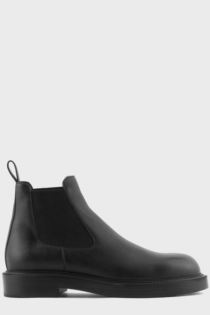 Emporio Armani Černé kožené pánské boty, velikost 39, unisex