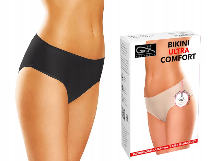 

Figi Gatta Bikini Comfort, bezszwowe, Czarne, XL
