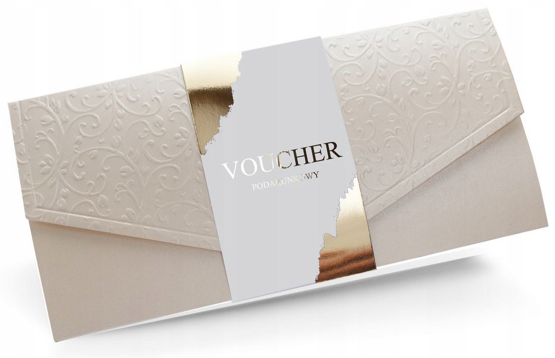 VOUCHERY PODARUNKOWE KARTA BON UPOMINKOWY ZŁOTE SREBRNE ROSE GOLD RABATOWY