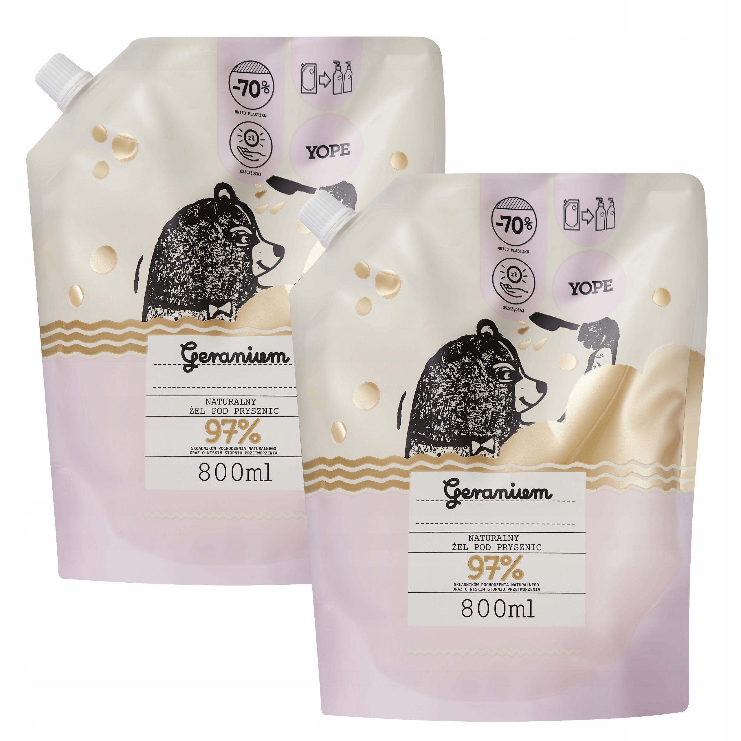 

Yope Refill żelu pod prysznic Geranium 2x800 ml