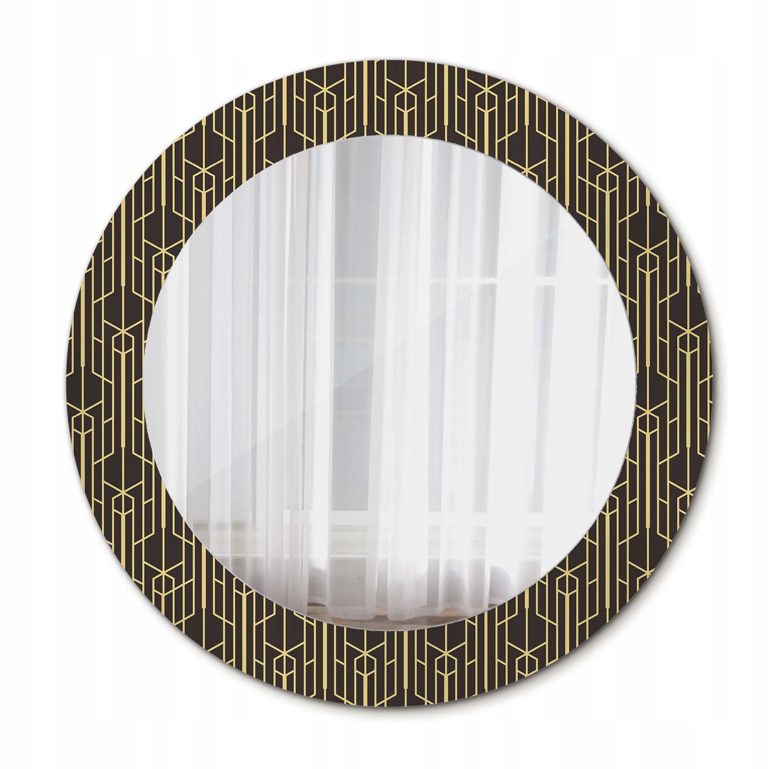 Moderné okrúhle zrkadlo Vintage s geometriou 60 cm