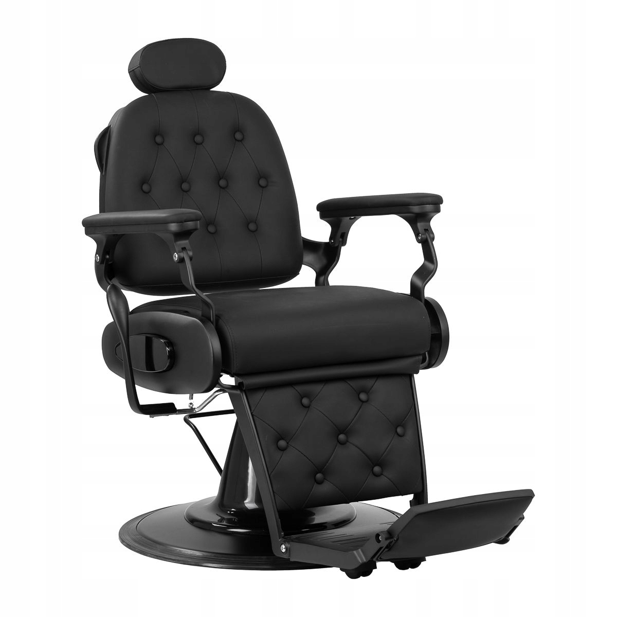 Barberské Křeslo Gabbiano Francesco Do Barbershopu, Černé, Výklopné, Prošívané