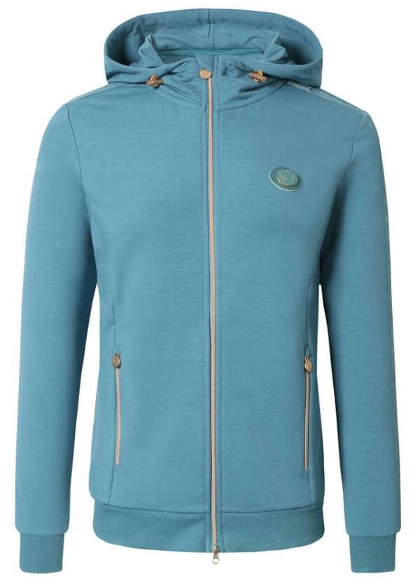 Bluza bawełniana na zamek z kapturem Hoodie lekka Covalliero niebieska XL