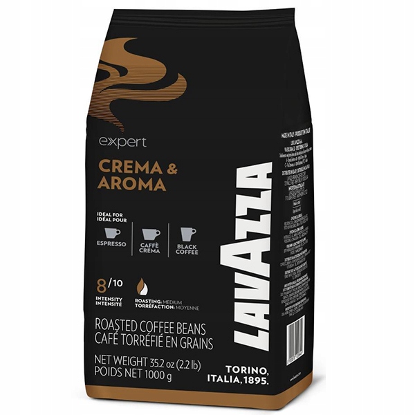 Oryginalna Kawa Ziarnista Lavazza Crema Aroma Expert 1KG Intensywność 11/13