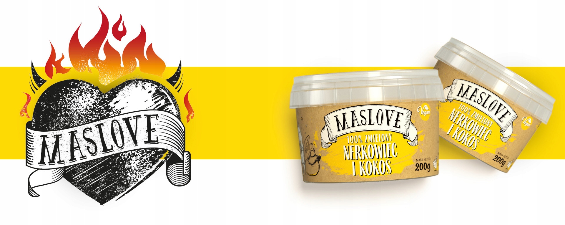 MASŁO ORZECHOWE MASLOVE ORZECHY NERKOWCA I KOKOS Produkt nie zawiera glutenu konserwantów laktozy oleju palmowego soi