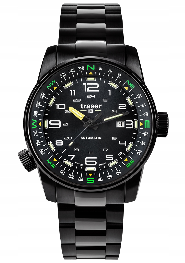 Nové Originální Pánské Hodinky Traser TS-109522 černé P68 gravírování datového boxu