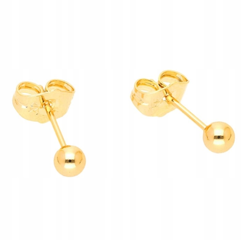 

Kolczyki pozłacane kulki 4mm stal chirurgiczna