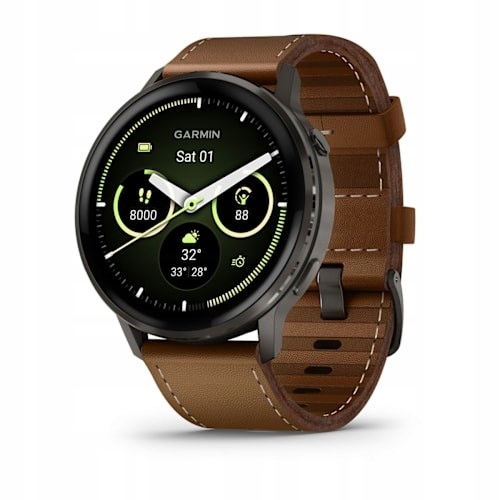 Chytré hodinky Garmin Venu 4 45 mm řemínek z černé kůže