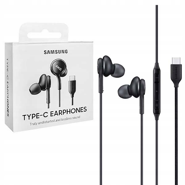 Słuchawki Dokanałowe Samsung Akg EO-IC100BBEGEU Typ-c Czarne Oryginalne Bas
