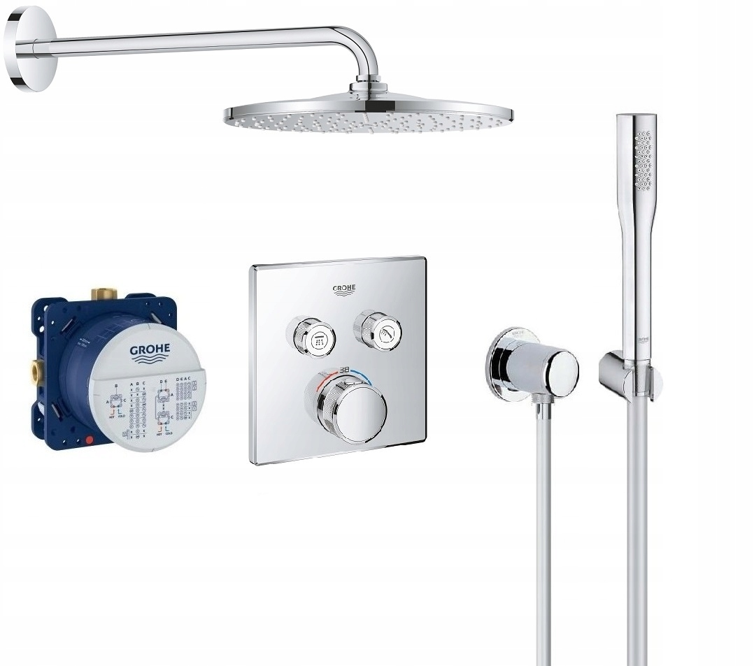 Zestaw podtynkowy Grohe SmartControl z deszczownicą okrągłą