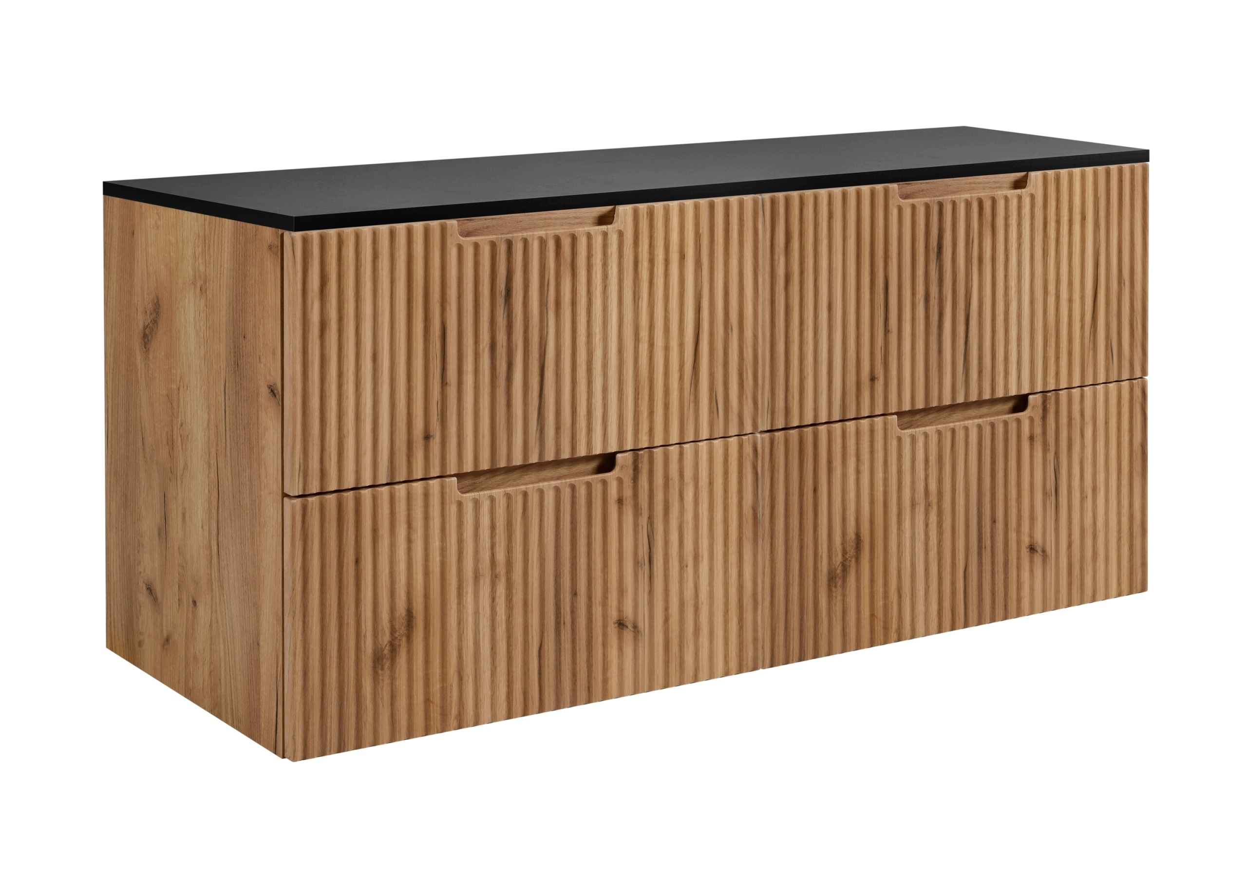 Nowoczesna szafka łazienkowa 160cm pod umywalkę craft ryfle Mdf blat czarny
