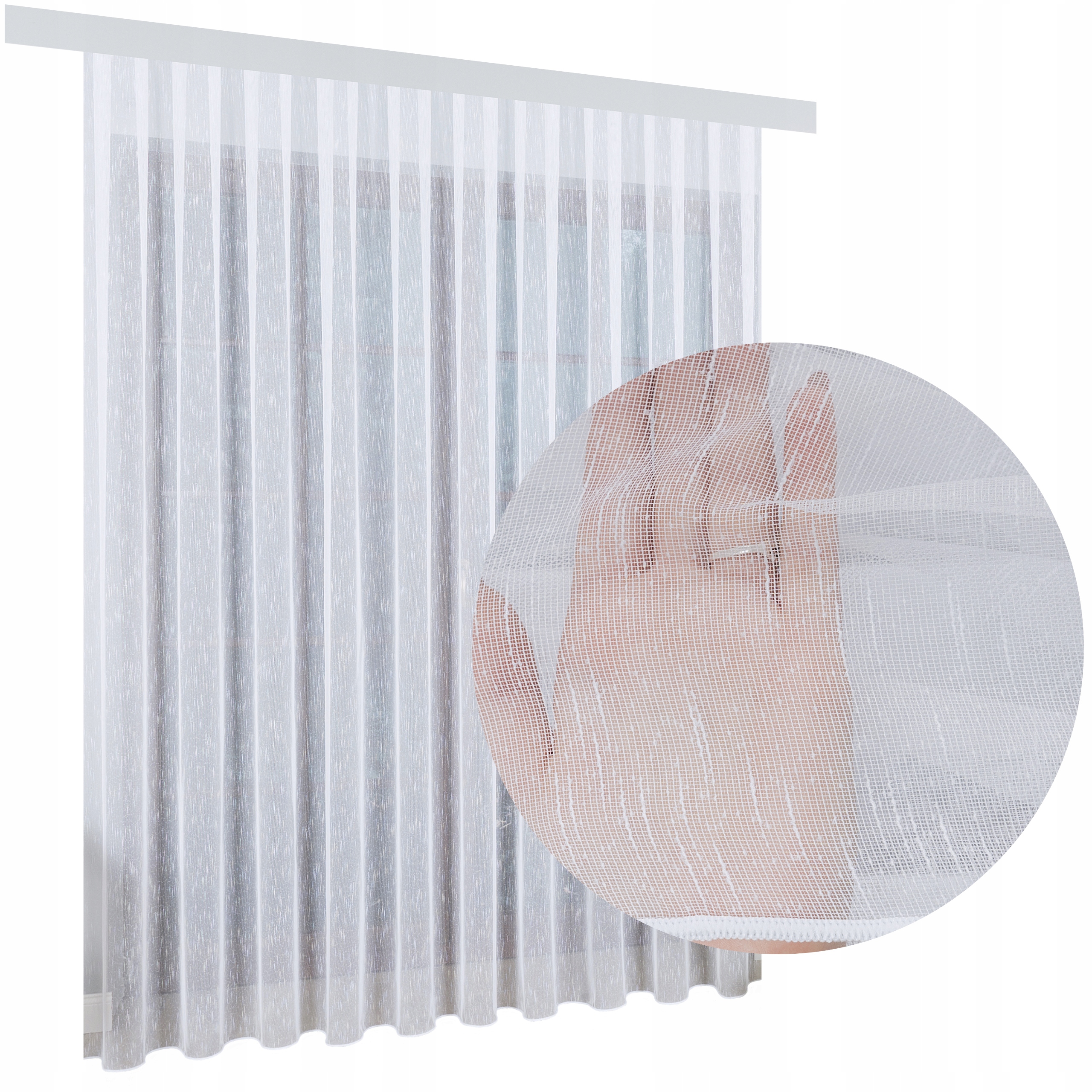 Hotová Záclona Bílá Bez Žehlení Fantazijní Jemný Déšť S Olovnicí 600x220