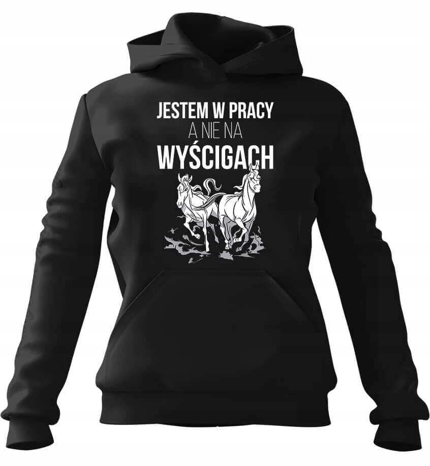 pánská mikina s kapucí Jsem v práci, ne na závodech, černá XL pro něj