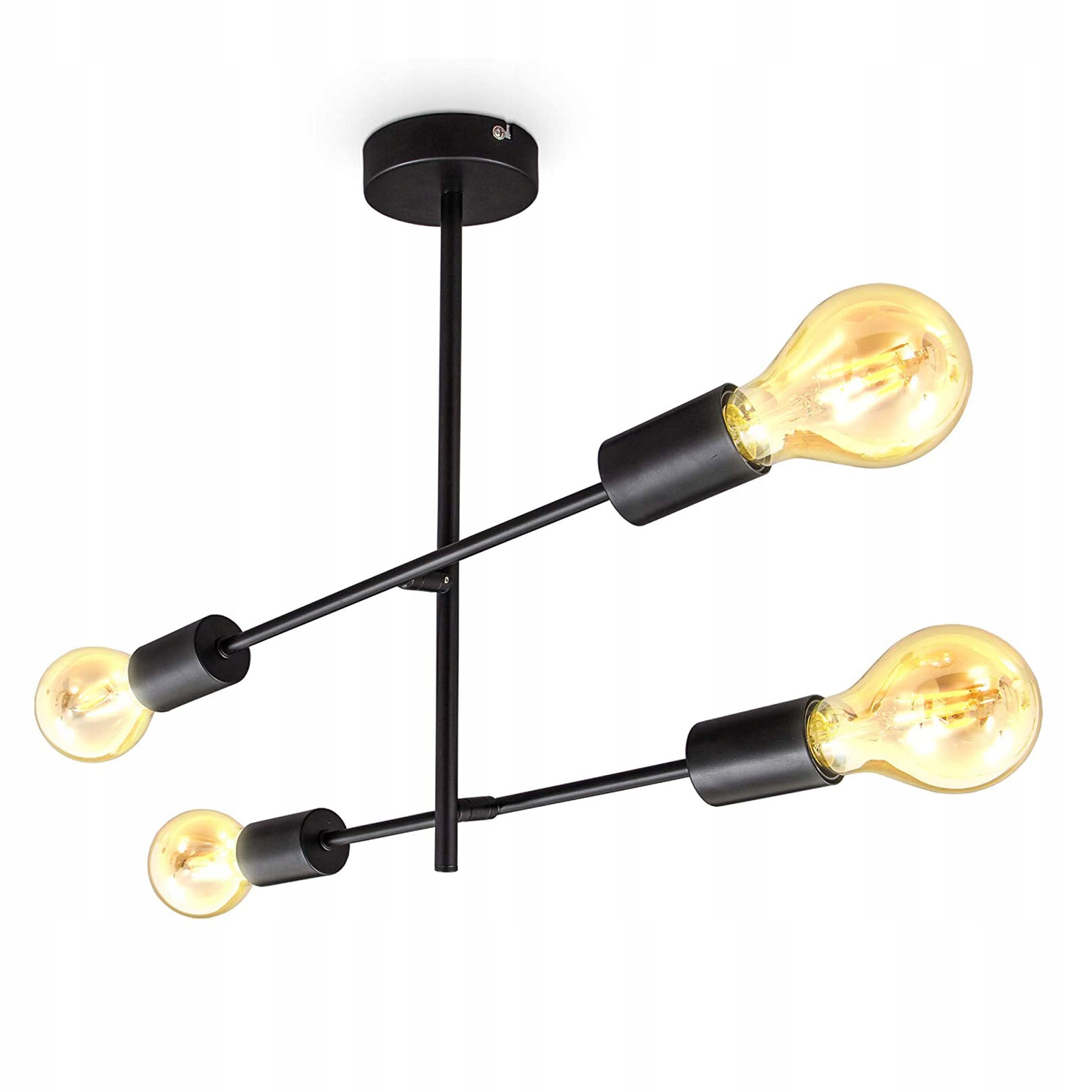 Stropní svítidlo Černá 4xE27 Stylová Retro Loft Industrial Salon Ložnice