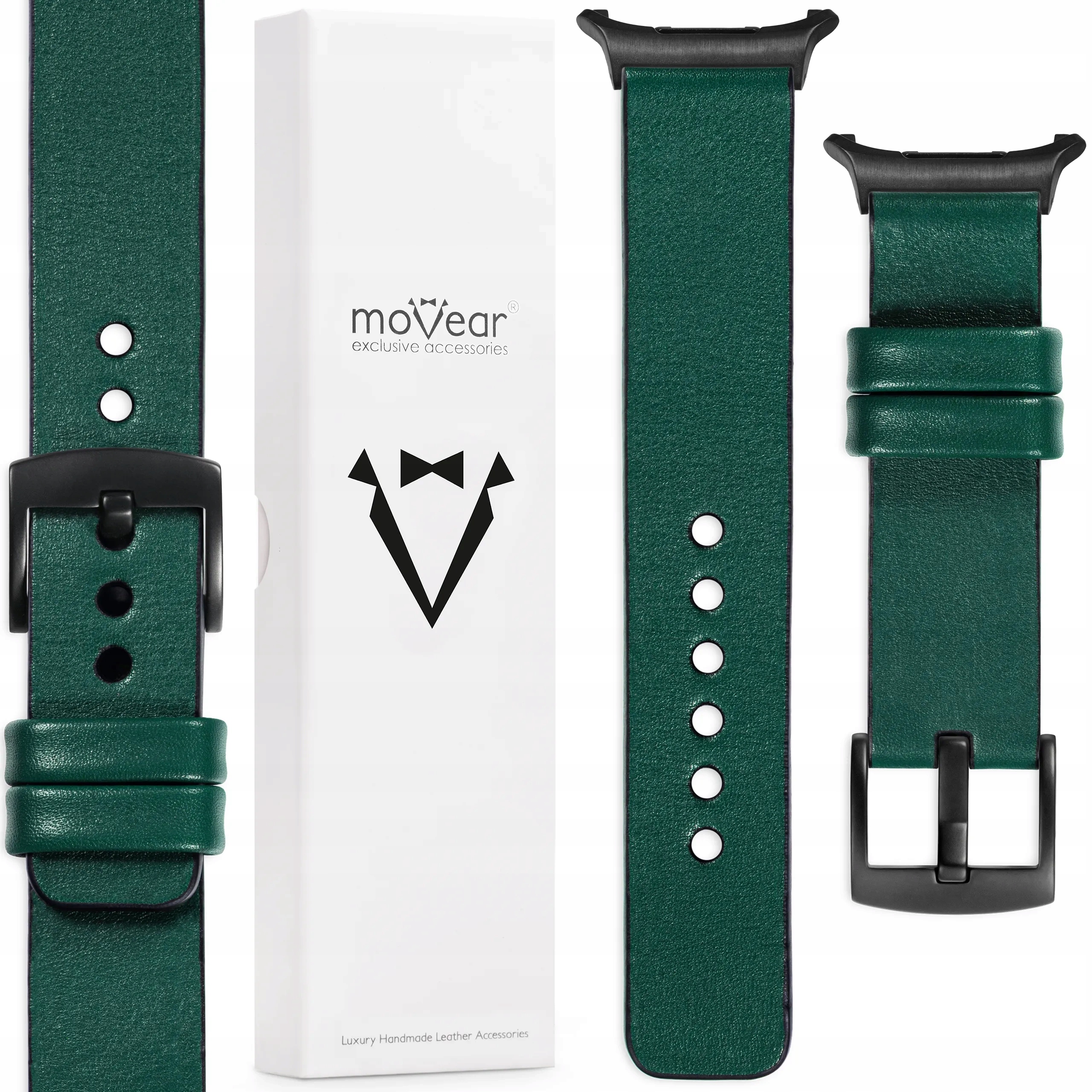 Kožený řemínek pro Samsung Galaxy Watch Ultra elegantní zelený Movear