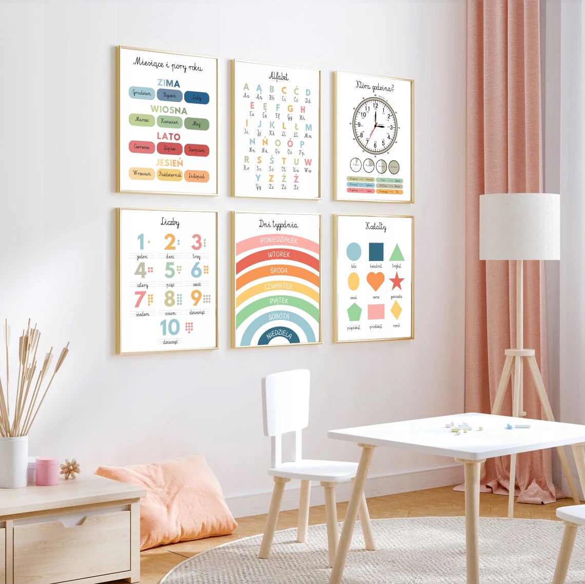 PLAKAT EDUKACYJNY OBRAZEK ALFABET LITERY MONTESSORI NAUKA SZKOŁA 30x40 Płeć chłopcy dziewczynki unisex
