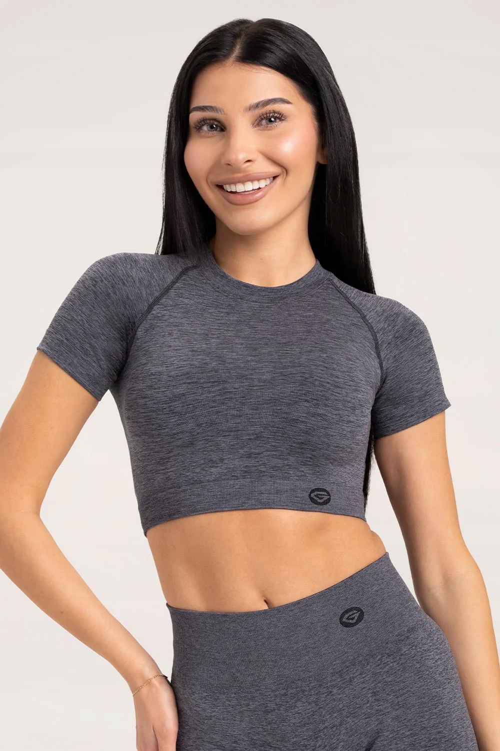 Gym Glamour Seamless rashguard dark grey vel. L