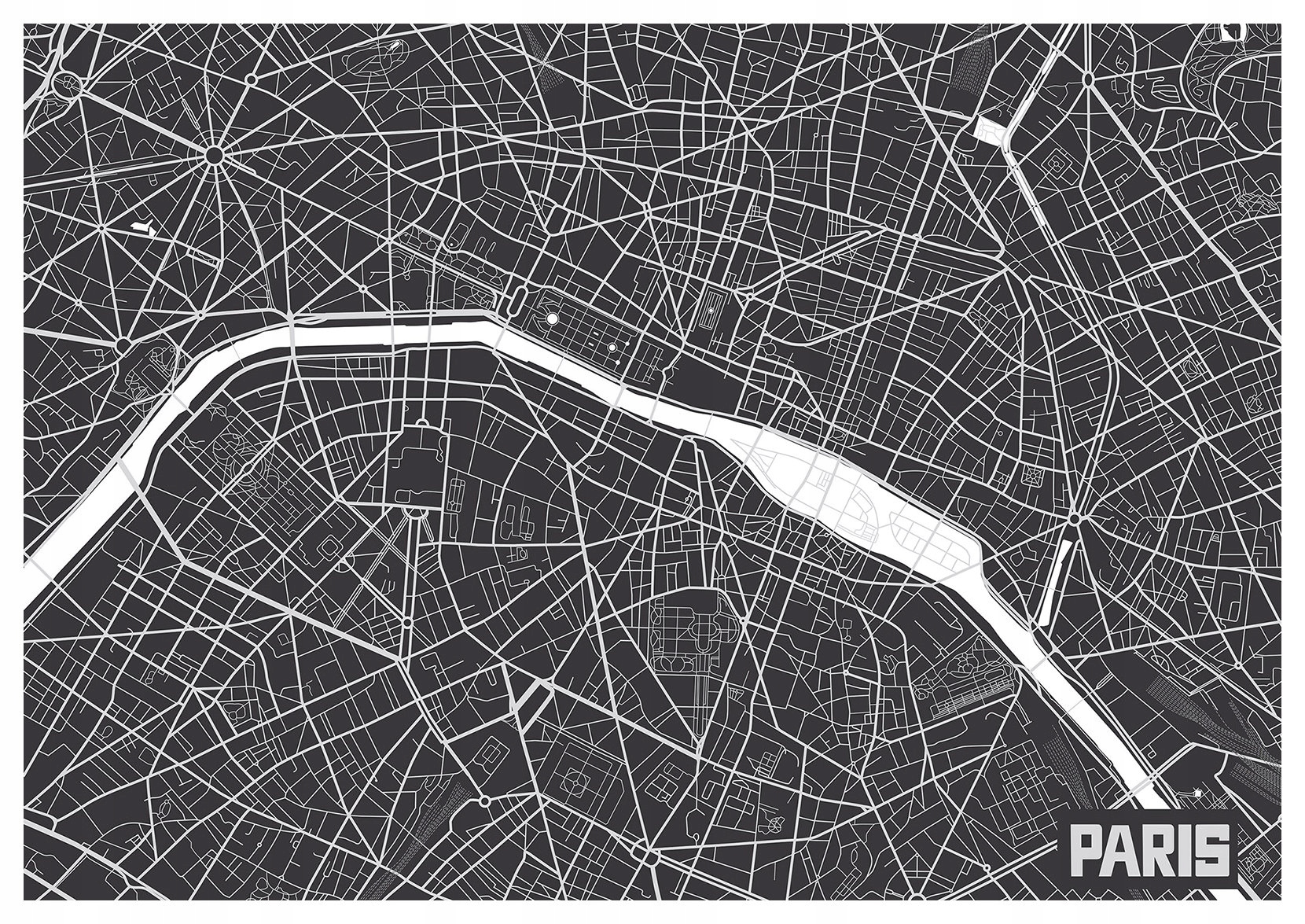 Fototapeta Paríž čiernobiela vinylová mapa v modernom štýle 416x254 lepidlo