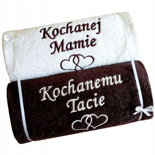 Dárek pro Maminku Tatínka 2x ručník s Výšivkou jméno Nápis