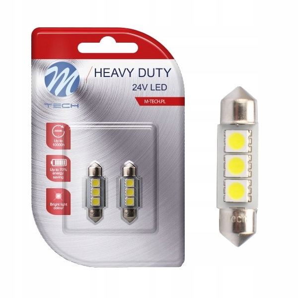 Żarówki C5W Led 36mm Canbus Dioda Biała 24V Tir
