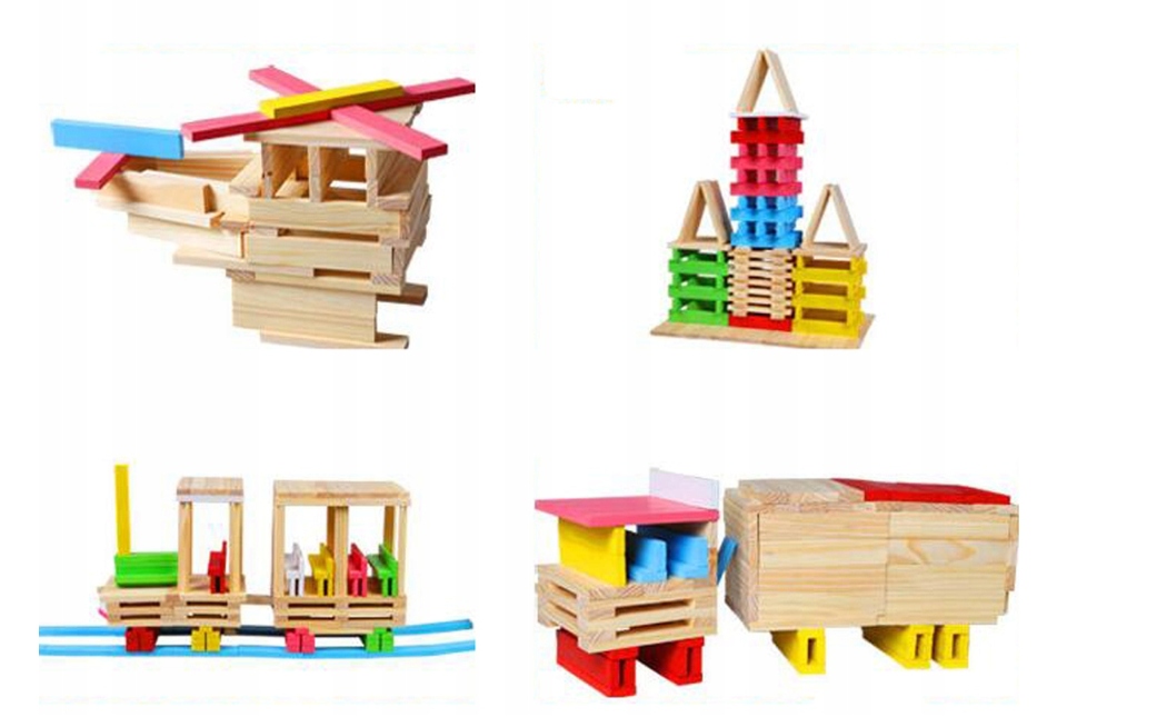 KLOCKI DREWNIANE UKŁADANKA 150el EDUKACYJNE ZESTAW KLOCKÓW DREWNIANYCH Płeć chłopcy dziewczynki